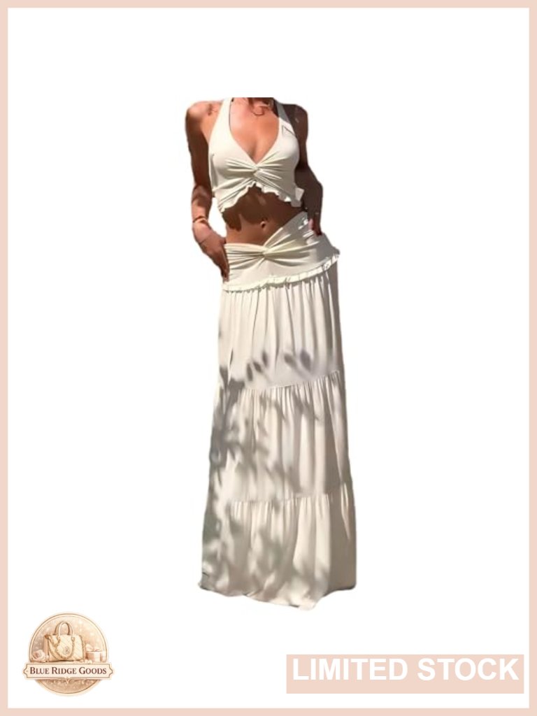 Sleeveless Strap Top Maxi Skirt Set Two Piece Outfits